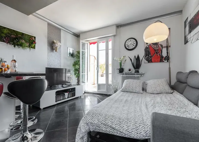 Le Mantega - F2 Moderne,centre Ville, 2 Grandes Terrasses,climatisation, Ascenseur Nice